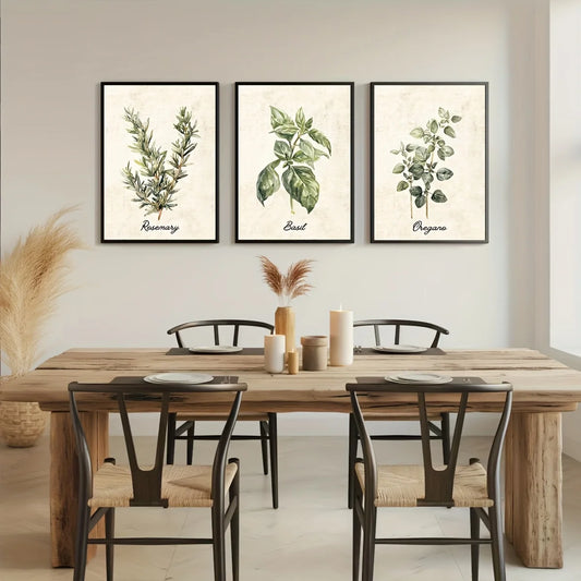 Vintage Herb Canvas Set