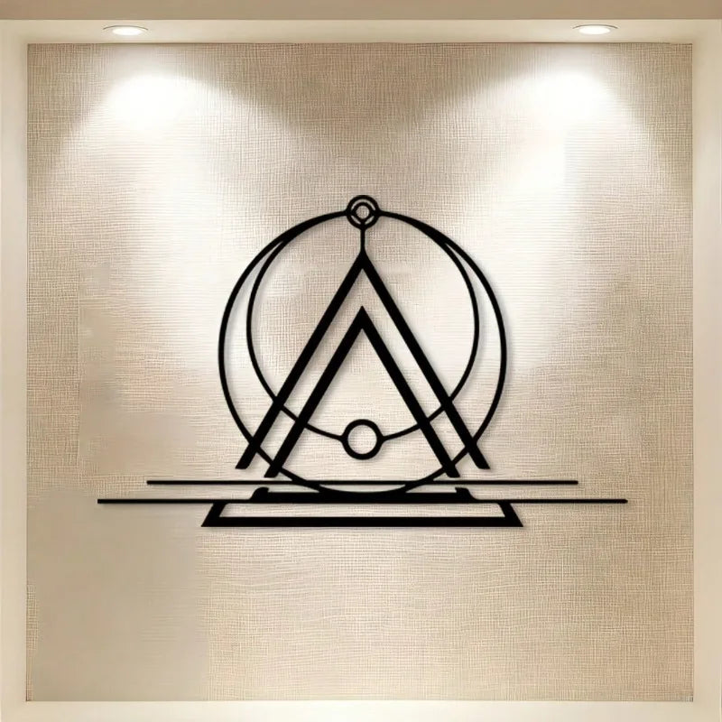 Retro Geometric Metal Art