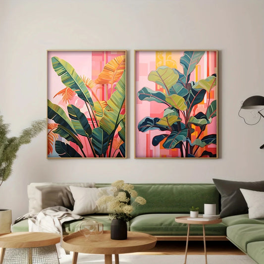 Tropical Palm Canvas Set