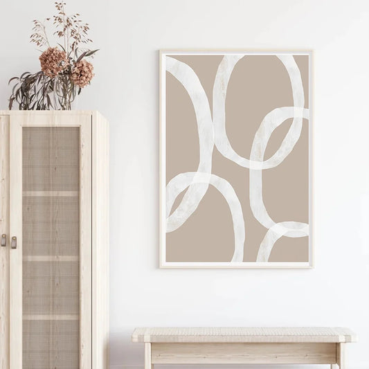 Beige Line Canvas Art