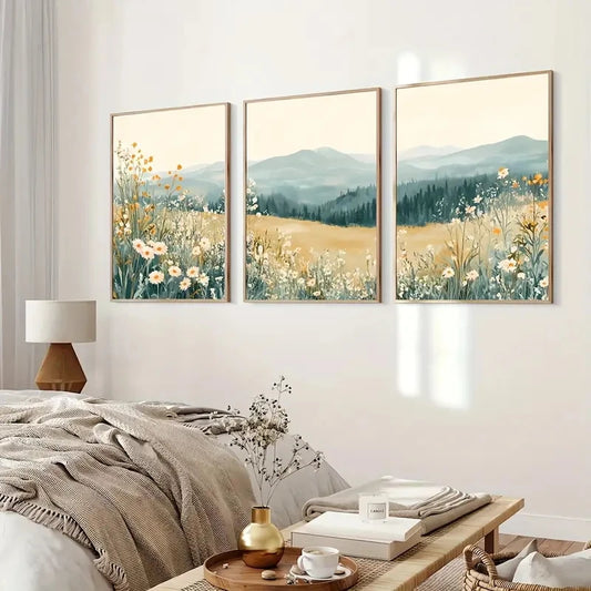 Boho Wildflower Canvas Set