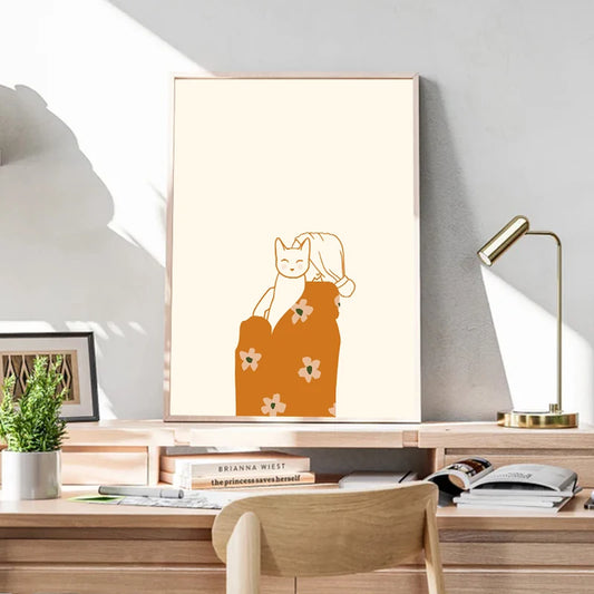 Lazy Cat Canvas Art
