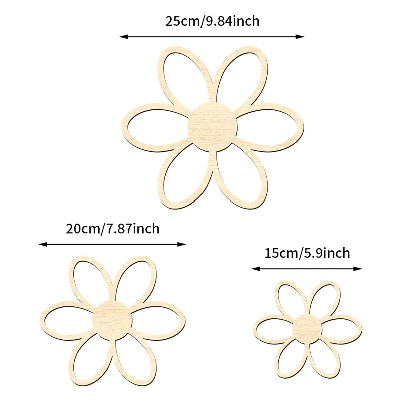 Wooden Daisy Wall Stickers