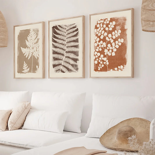 Neutral Fern Canvas Set