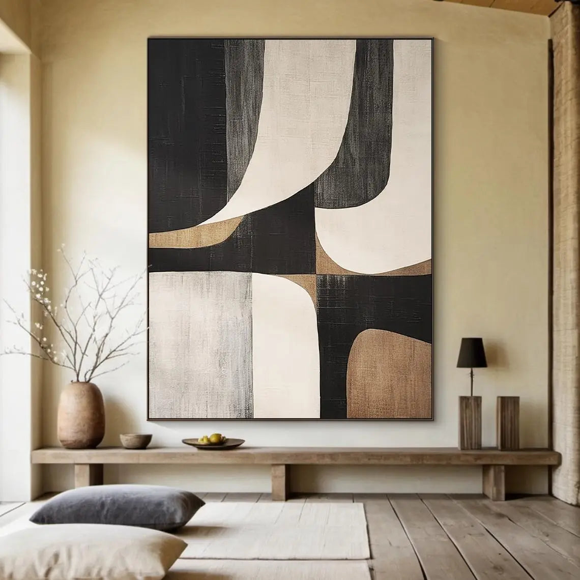 Beige Abstract Canvas Art