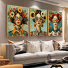 Boho Floral Woman Canvas