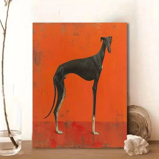 Black Greyhound Canvas Art