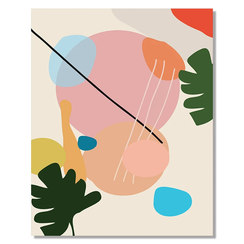 Modern Abstract Scandinavia Colorful Gallery Canvas Painting Wall Art Prints Posters Picture for Living Room Interior Home Decor