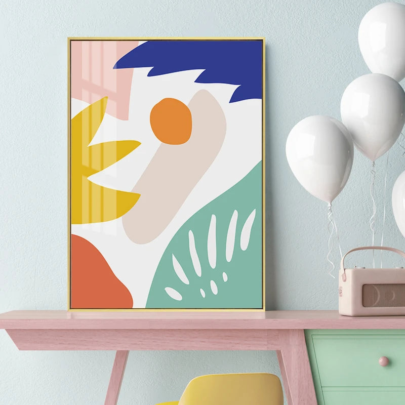 Modern Abstract Scandinavia Colorful Gallery Canvas Painting Wall Art Prints Posters Picture for Living Room Interior Home Decor