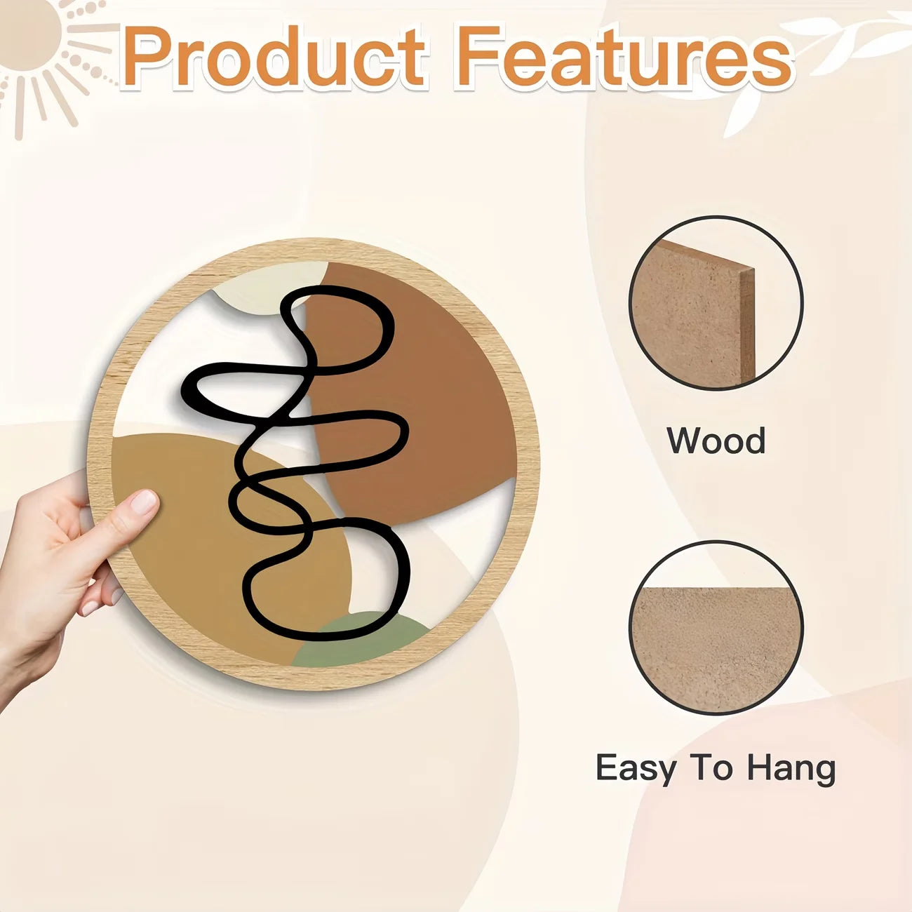 Boho Wave Wooden Decor