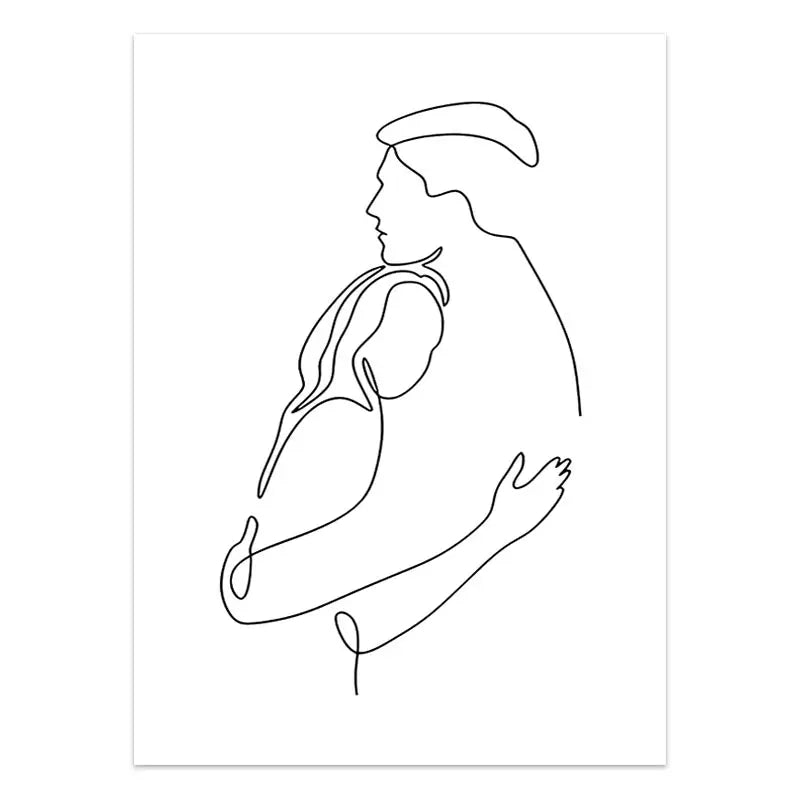 Couple Line Canvas Art
