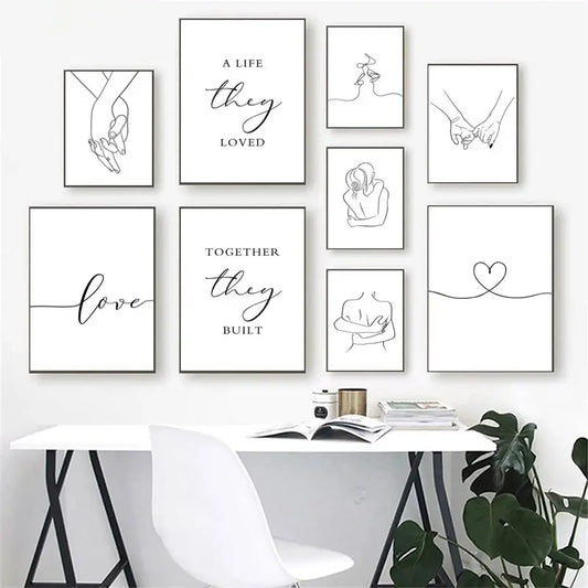 Couple Line Canvas Art