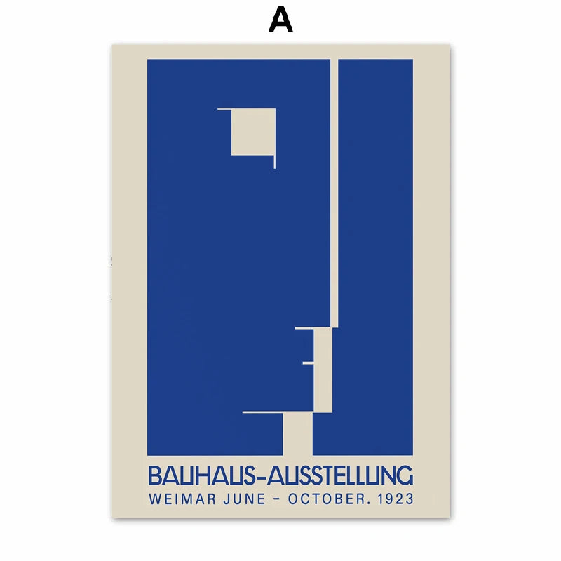 Blue Bauhaus Canvas Art