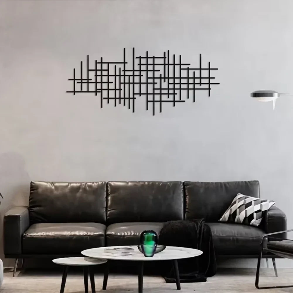 Abstract Grid Metal Art