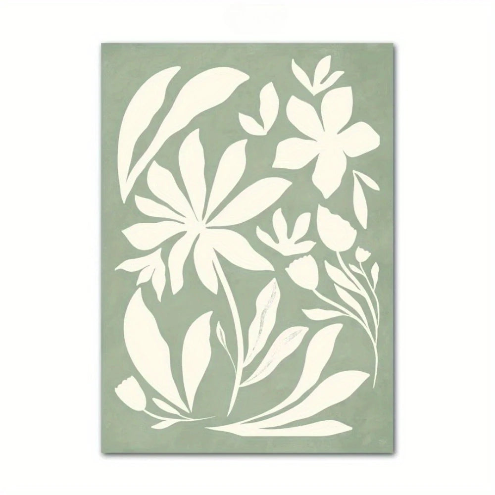 Green Floral Canvas Art