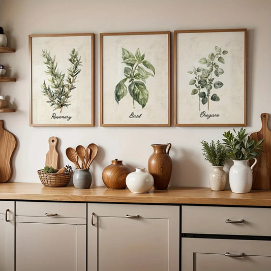 Vintage Herb Canvas Set