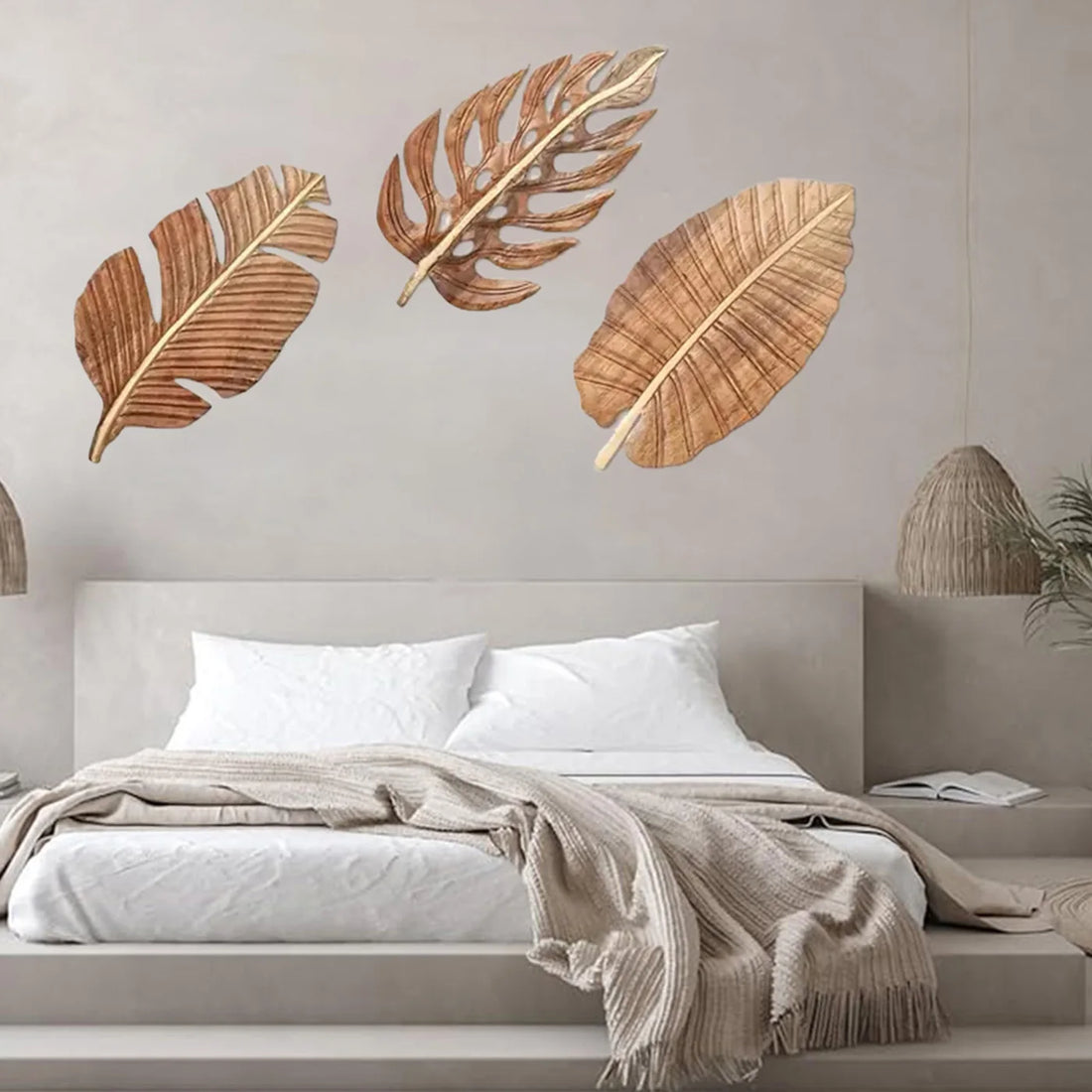 Boho Wood Leaf Art