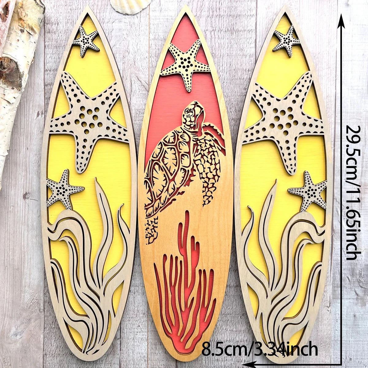 Wooden Surfboard Wall Decor