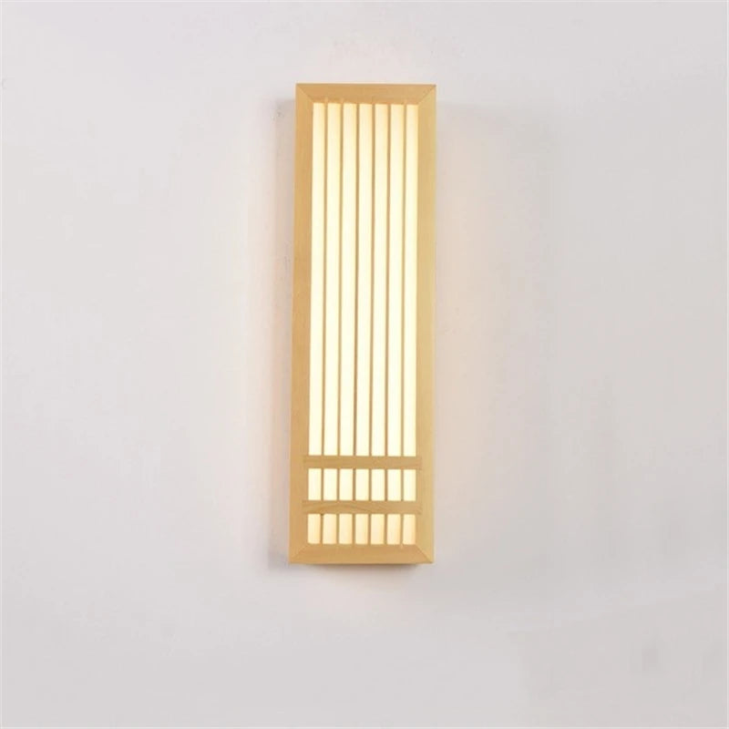 Japanese Wooden Wall Lamp