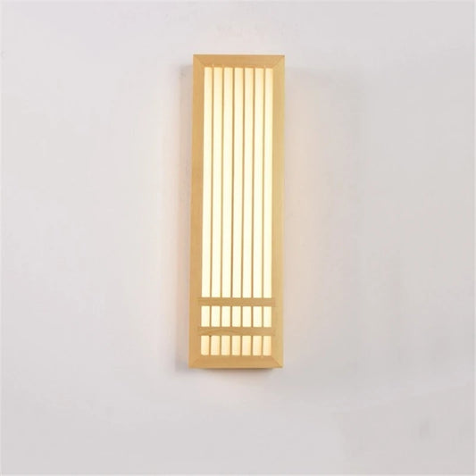 Japanese Wooden Wall Lamp