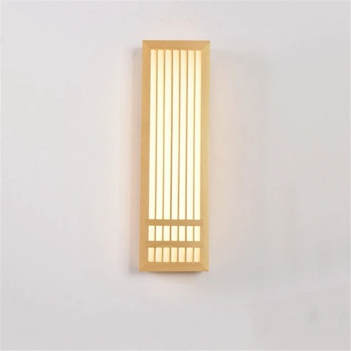 Japanese Wooden Wall Lamp