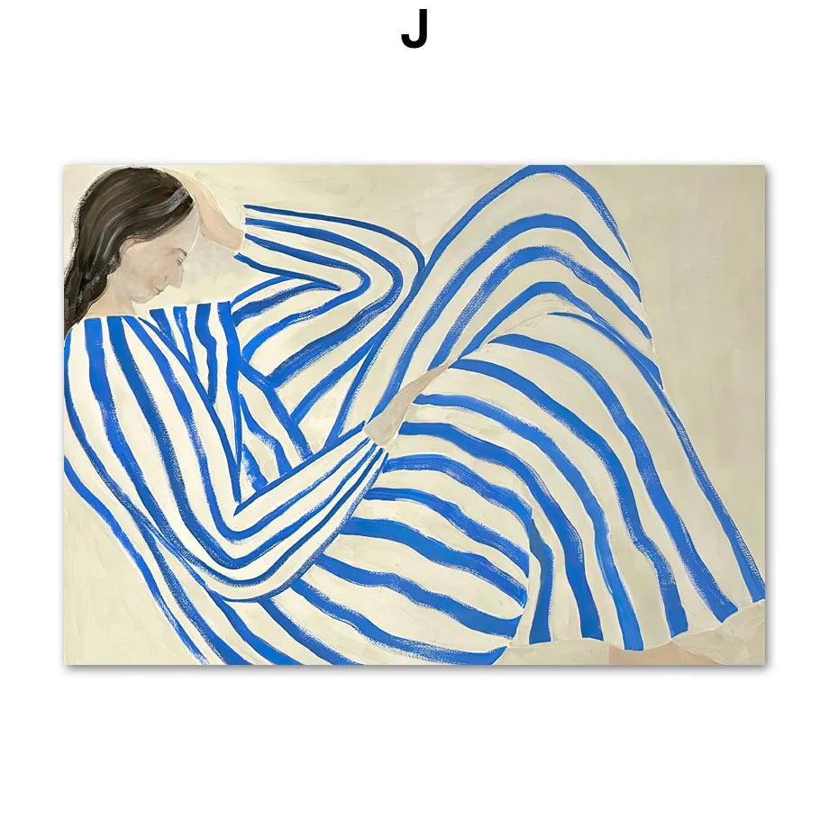 Striped Girl Canvas Art