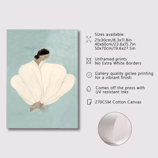 Abstract Line Girl Canvas