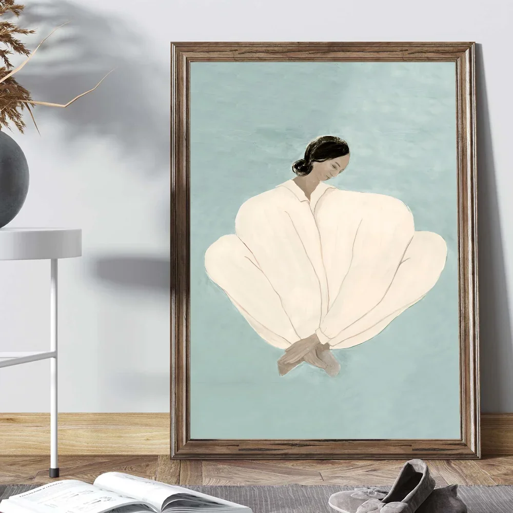Abstract Line Geometry Curve Girl Posters Modern Classic Vintage Poster Wall Art Retro Canvas Ptint Painting Living Room Decor