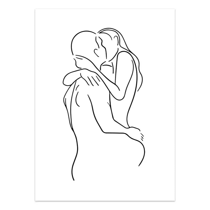 Couple Line Canvas Art