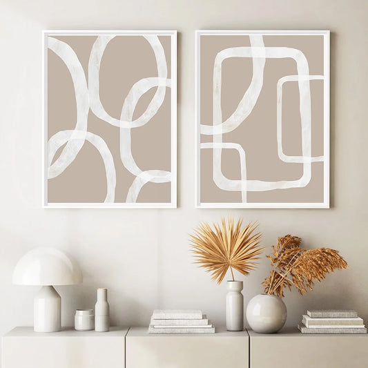 Beige Line Canvas Art