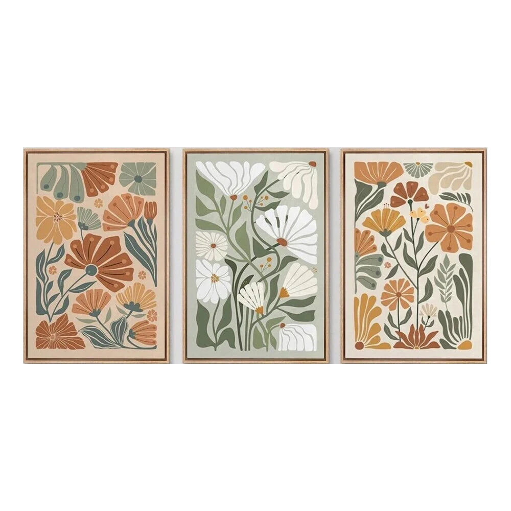 Abstract Floral Canvas Set