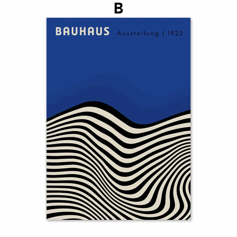 Blue Bauhaus Canvas Art