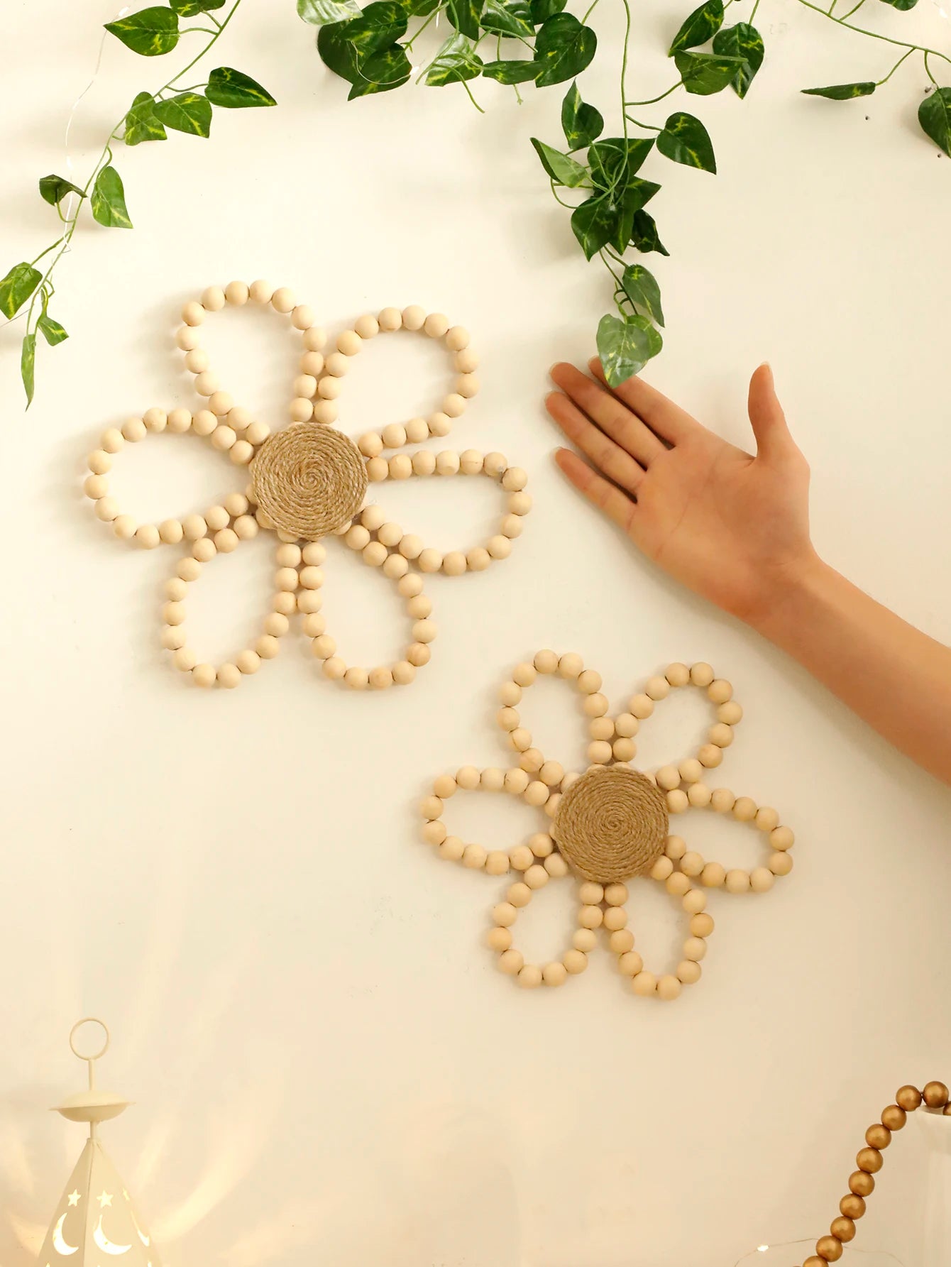 Wooden Floral Bead Decor