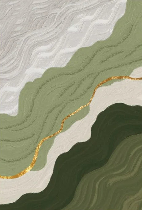Gold Green Abstract Canvas