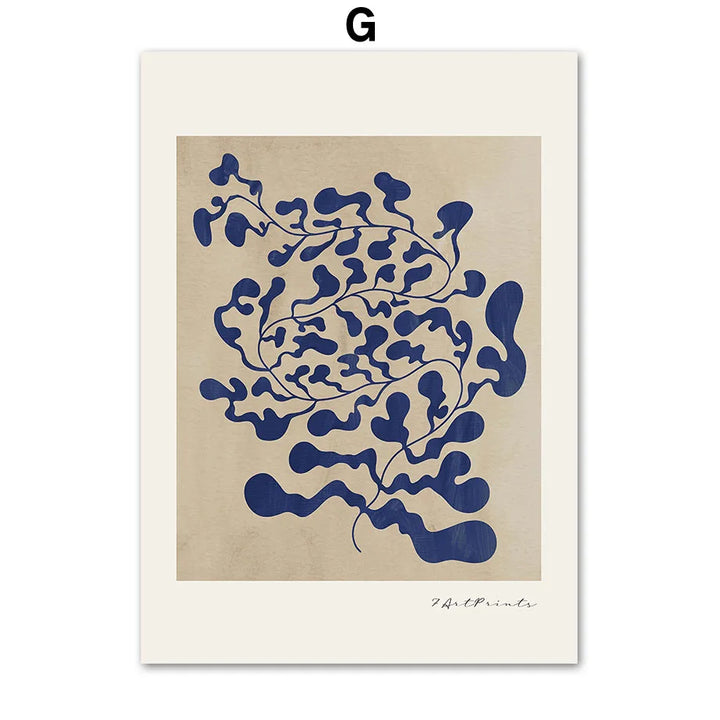 Blue Vintage Matisse Art