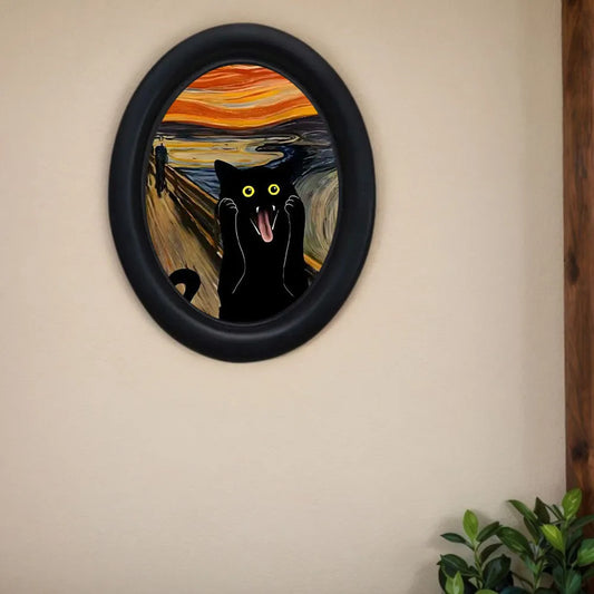 Abstract Screaming Cat Art
