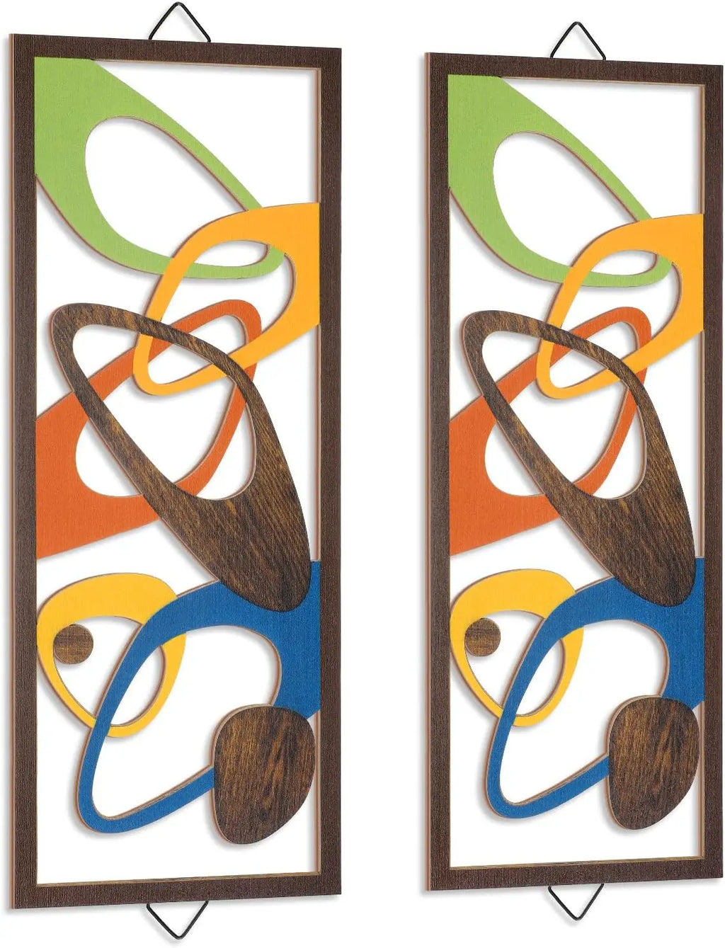 2Pcs 40cm Modern Decor Elegance Wall Accents Wood Abstract Decor Geometric Panels for Interior Panel Wood Art Home Living Room