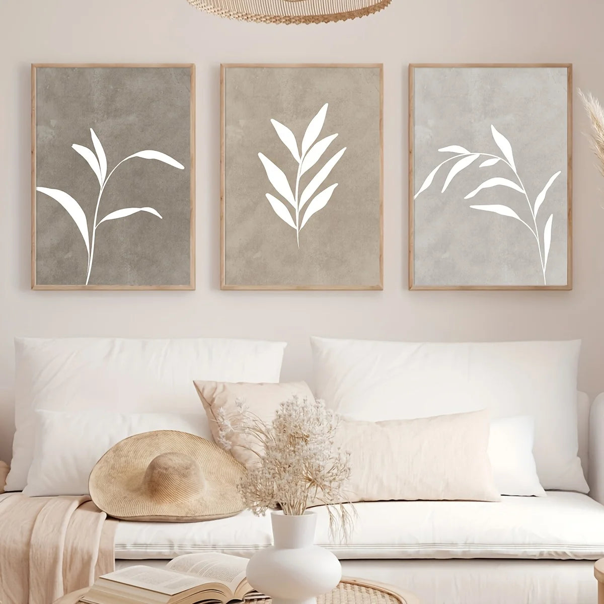 Neutral Fern Canvas Set