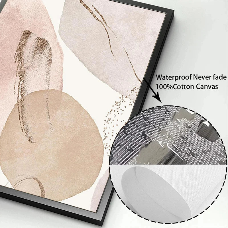 Beige Geometric Canvas Art