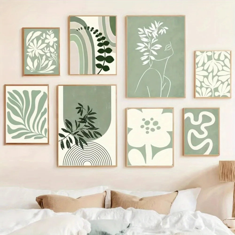 Green Floral Canvas Art