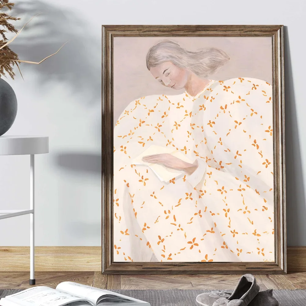 Abstract Line Geometry Curve Girl Posters Modern Classic Vintage Poster Wall Art Retro Canvas Ptint Painting Living Room Decor