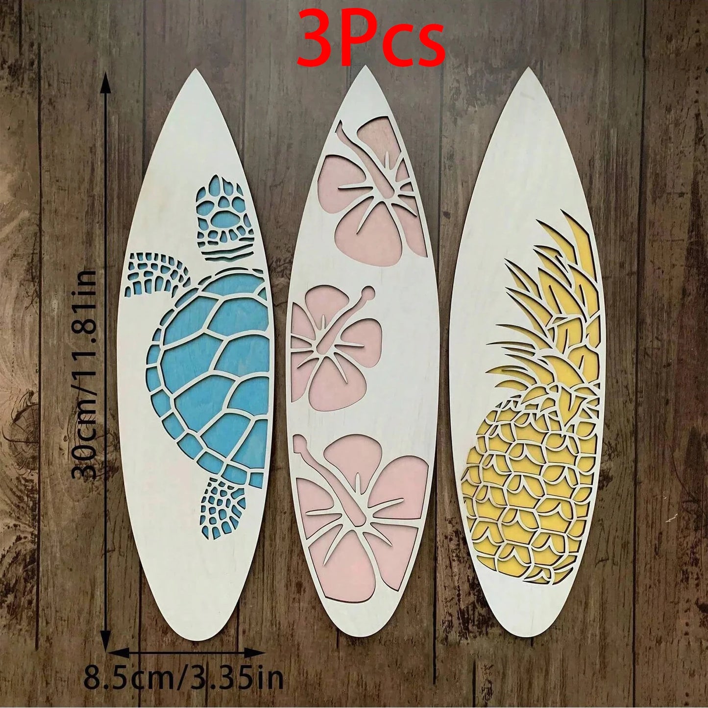 Wooden Surfboard Wall Decor