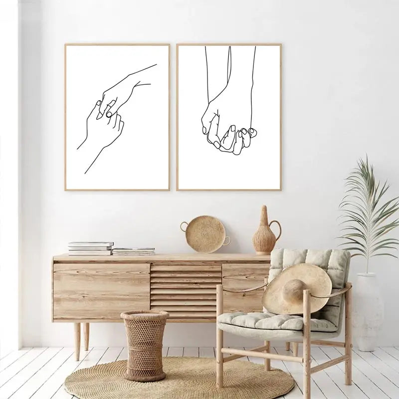 Couple Line Canvas Art