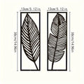 2Pcs Black Metal Leaf Wall Decor Modern Home Art Hanging Ornament