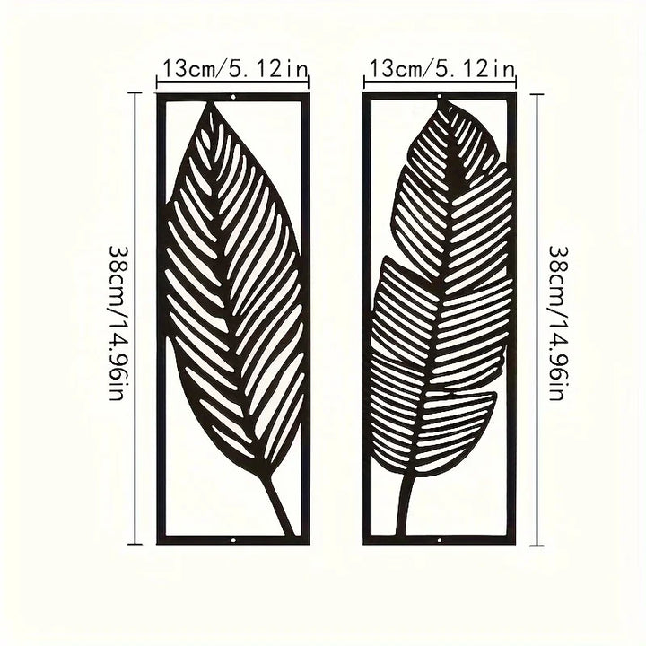 Black Metal Leaf Decor