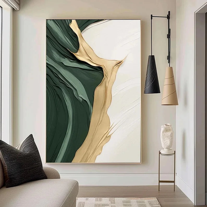 Gold Green Abstract Canvas