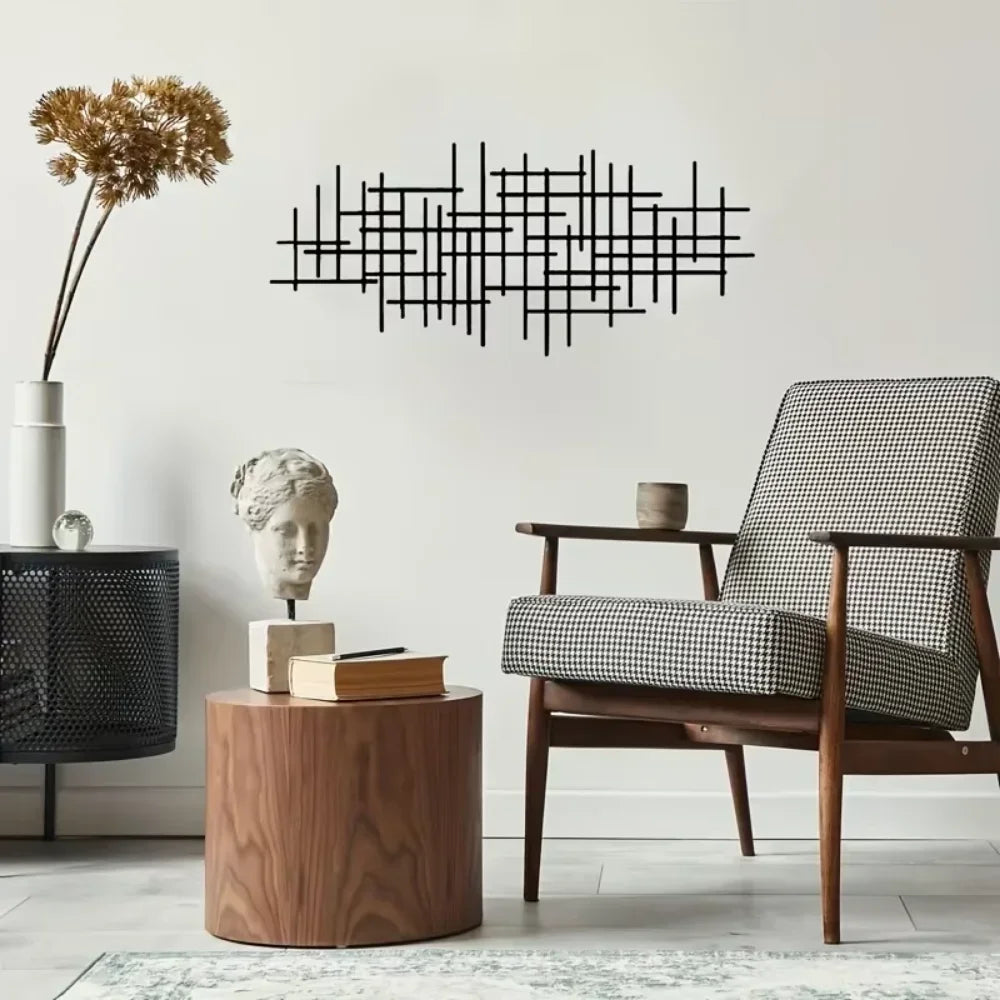 Abstract Grid Metal Art