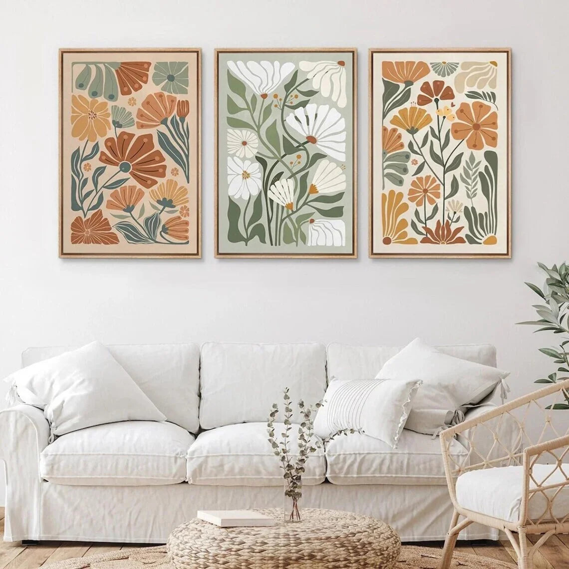 Abstract Floral Canvas Set