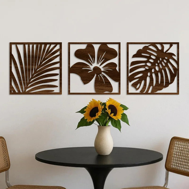 Wooden Jungle Leaf Decor