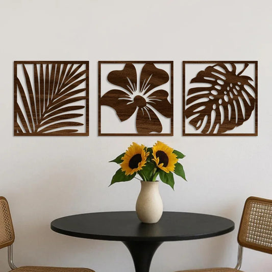 Wooden Jungle Leaf Decor